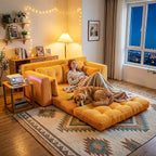 Homkdom Convertible Loveseat Sleeper, Space-Saving Folding Sofa Bed - Image 5