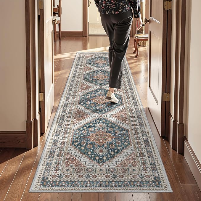 Runner Rug 2x8 Runners for Hallways Washable Rugs, Non Slip Low Pile Soft - Image 4