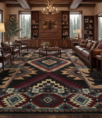 Rustic Cabin Area Rug 10x14, Lodge Wildlife Bear Washable Large Area Rug - Image 3