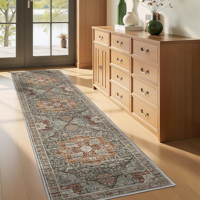 Runner Rug 2x8 Runners for Hallways Washable Rugs, Non Slip Low Pile Soft - Image 3