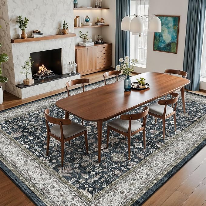 Washable 10x14 Area Rugs for LivingRoom Bedroom | Low Pile; Non Slip;Machine - Image 4