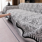 VClife Boho Couch Cover, Abstract White and Black Line Geometric Jacquard Couch - Image 5