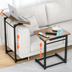 Tv Tray Table, 8-Level Adjustable Height Couch Side Table，90° Tilt Angle by Dataroad+Selead