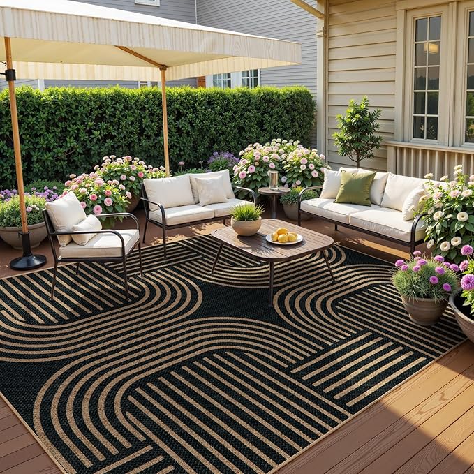 Lahome Modern Geometric Easy Jute Rug, 6x9 Area Rugs - Image 3