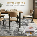 LOONGRUG 7x9 Area Rug Washable Large Neutral Modern Living Room Rugs | Abstract - Image 7
