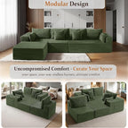 138" Cloud Sectional Couch, Comfort L Shaped Boneless Couch - Image 6