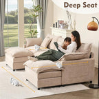 GOSUHI 108" U Shaped Couch, Modular Sectional Sofa, 3-Seater Comfy Cloud Couch - Image 2