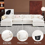 Ihanherry 146" U-Shaped Modern Sofa Modular Sectional Cloud Couch - Image 6