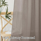 RYB HOME Linen Semi Sheer Curtains - Image 5
