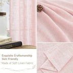 95 Inches Long Pink Linen Curtains - Image 6
