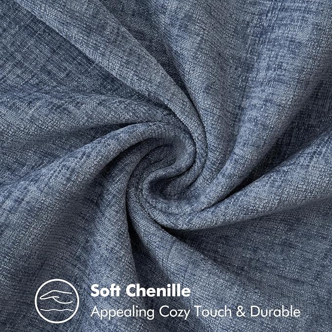 MIULEE Decorative Couch Throw Pillow Covers 16x16 in Dark Grey Blue 2 Pack | - Image 3
