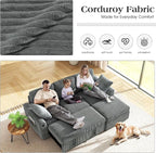 Ihanherry 81-inch Corduroy Modular Sectional Sofa Bed - Image 4