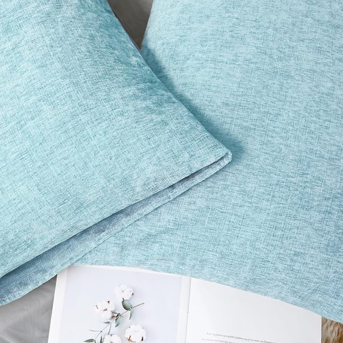 CaliTime Decorative Throw Pillow Covers 26 X 20 Inches Light Blue Grey | Pack - Image 6