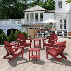 SERWALL Double Adirondack Side Table Set of 4, End Table- Red - Image 8