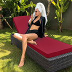 Outdoor Chaise Lounge Cushion Set of 2, Fadesafe Water-Repellent Lounge Deck - Image 6