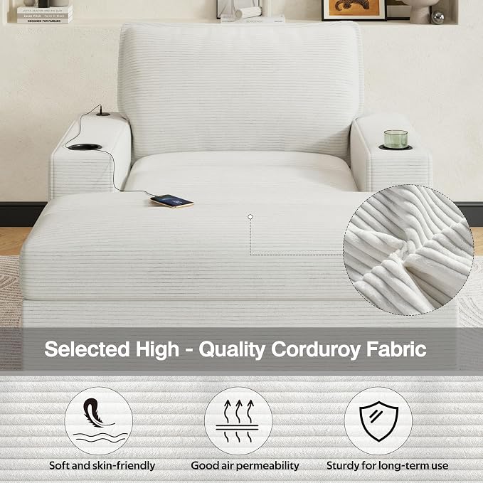 Merax 42.8" Oversized Chaise Lounge Chair - Image 8