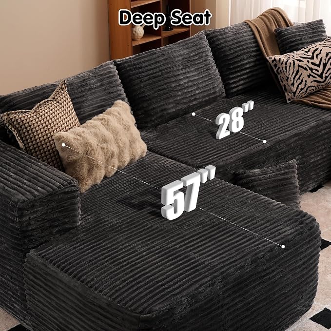 ovios 104" Cloud Boneless Couch - Image 3