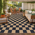 Lahome Checkered Easy Jute Living Room Rug, 9x12 Outdoor Area Rugs Washable | by Lahome