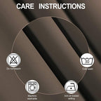Blackout Curtains 66 x 95 inch/Chocolate Brown Curtains Set of 2 Panels/Thermal - Image 4