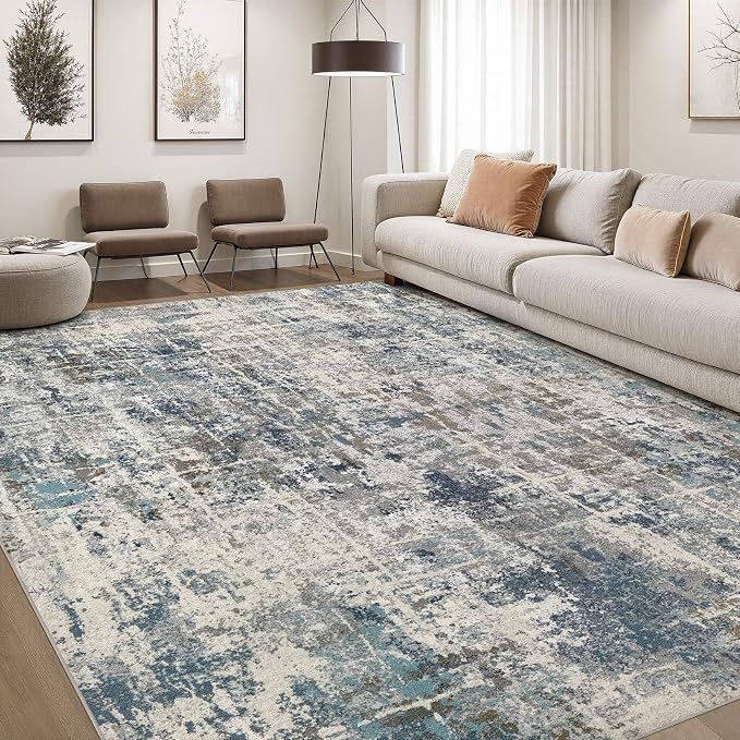 DMOYEST Area Rug Living Room Rugs 10x14 Washable Abstract Carpet | Neutral by DMOYEST