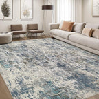 DMOYEST Area Rug Living Room Rugs 10x14 Washable Abstract Carpet | Neutral by DMOYEST