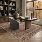 Schweek 6x9 Brown Washable Area Rugs Non Slip Vintage Rug - Image 3