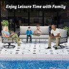 HOMREST Patio Furniture Sets 4 PCS Outdoor Metal Conversation Sets, 360 Degree - Image 7