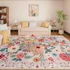 DUKINO 9x12 Area Rug for Living Room, Floral Washable Rug Non Slip, Low Pile - Image 4