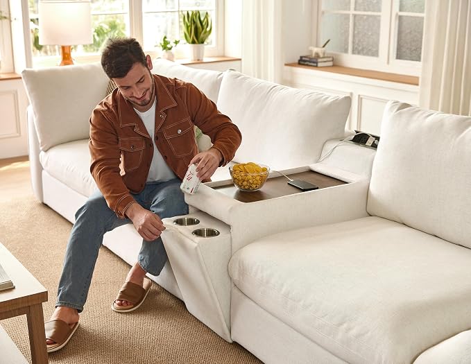 LINSY HOME Oversized Modular Sofa, Cloud Sectional Couch - Image 3