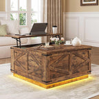 Jocoevol Farmhouse Lift Top Coffee Table, Square Wood Center Table by JOCOEVOL