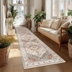 Yamaziot Washable Runner Rug, 2x10 Non-Slip Boho Hallway Kitchen Rug | Stain - Image 5
