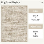 Soalmost Washable Area Rug 8x10 Large Soft Brown Rugs - Image 3