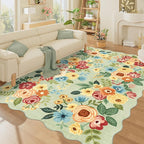 DUKINO 6x9 Area Rugs, Floral Washable Rug by DUKINO