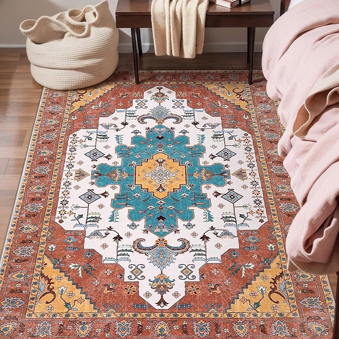 SERISSA 3x5 Washable Non Slip Boho Area Rug by SERISSAHomeDecorCollection