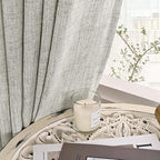 YoungsTex Dark Grey Curtains 98 Inches Long, Linen Drapes Light Filtering | - Image 7