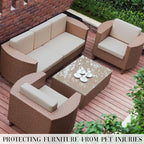 8PCS Patio Cushion Covers.Patio Furniture Couch SeatSlipcovers | Washable - Image 6