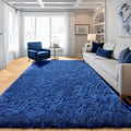 Navy Blue Area Rugs for Living Room Bedroom, 5x8 Fluffy Bedside Rug, Soft Plush by ONASAR