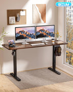 BIZUM Electric Standing Desk 63 x 24 Inch Computer Desk-Gaming Desk Dark Walnut - Image 2