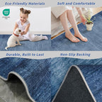 2x8 Washable Hallway Runner Rug – Non-Slip Modern Abstract Neutral Low-Pile - Image 6