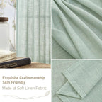 Light Sage Linen Curtains 84 inch Length 2 Panels Set, Linen Textured Light - Image 6