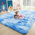 6x9 Large Tie-Dyed Blue Fluffy Soft Area Rug Non-Slip by ModernHomeDecor
