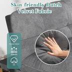 Shintenchi Futon Sofa Bed, Foldable Small Velvet Couch Bed - Image 5
