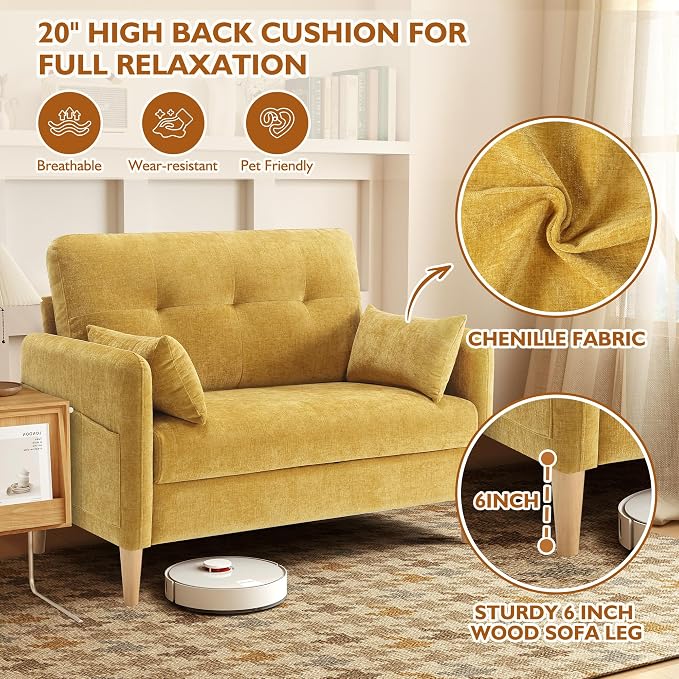 Urhanherry 47" Small Sofa Couch - Image 3