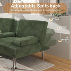 Shahoo Modern Upholstered Convertible Folding Futon Sofa Bed - Image 3