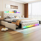 Music Player Bed with Bluetooth Speakers, Queen Size Smart Bed, USB&Type C - Image 3