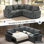Ihanherry 83-inch 5-Seater Large Sectional Sofa Bed - Image 3