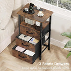 Vagusicc Night Stand with Charging Station, LED Nightstand - Image 9