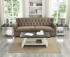 Roundhill Furniture Athens Contemporary 3-Piece Wood Shelf Coffee Table Set - Image 2