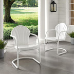 Crosley Furniture Tulip 2-Piece Outdoor Chair Set, Retro Metal Patio Chairs - Image 7