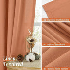 Short Terracotta 48 Inch Linen Curtains - Image 7